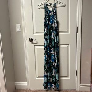 Halter floral dress - blue